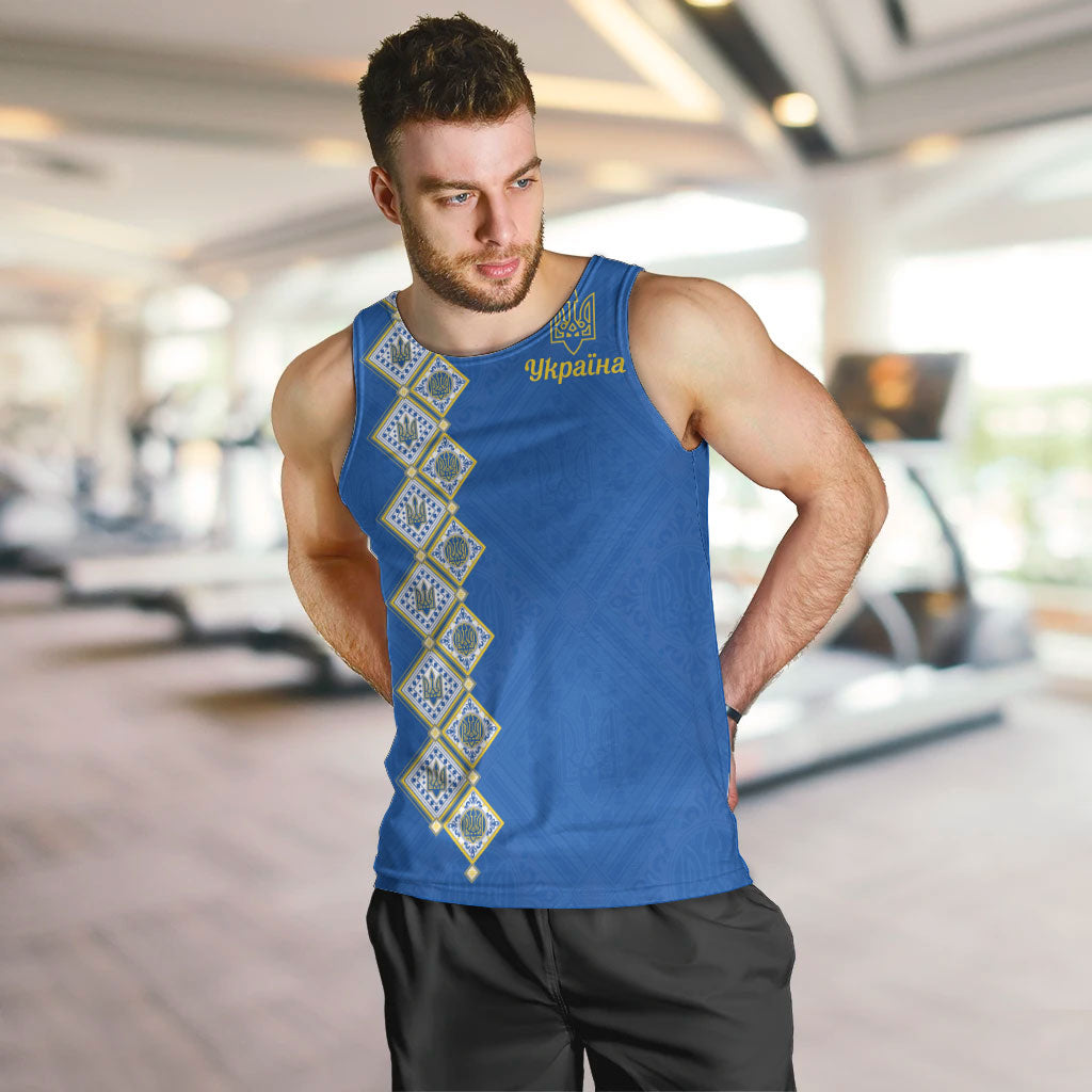 Personalised Ukrainian Tryzub Pattern Men Tank Top