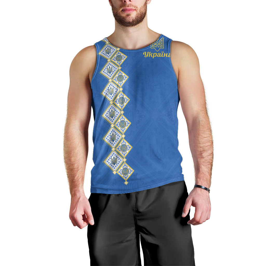 Personalised Ukrainian Tryzub Pattern Men Tank Top