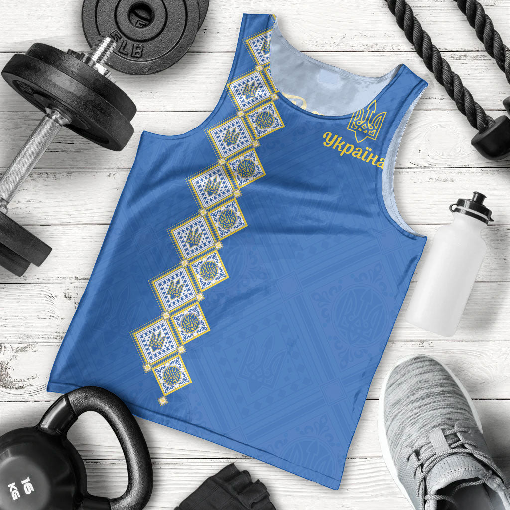 Personalised Ukrainian Tryzub Pattern Men Tank Top