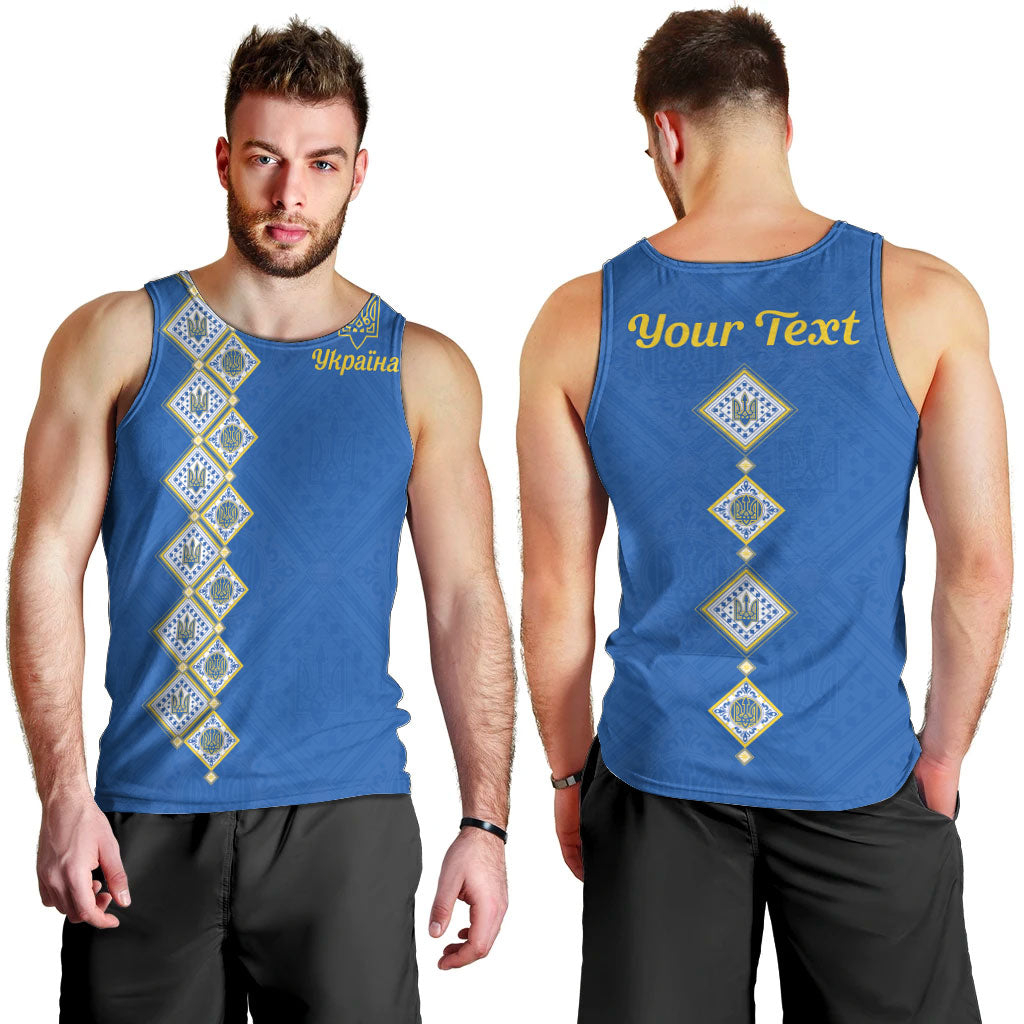 Personalised Ukrainian Tryzub Pattern Men Tank Top