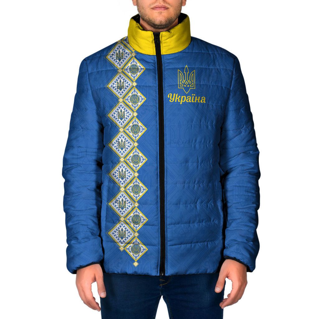 Personalised Ukrainian Tryzub Pattern Padded Jacket