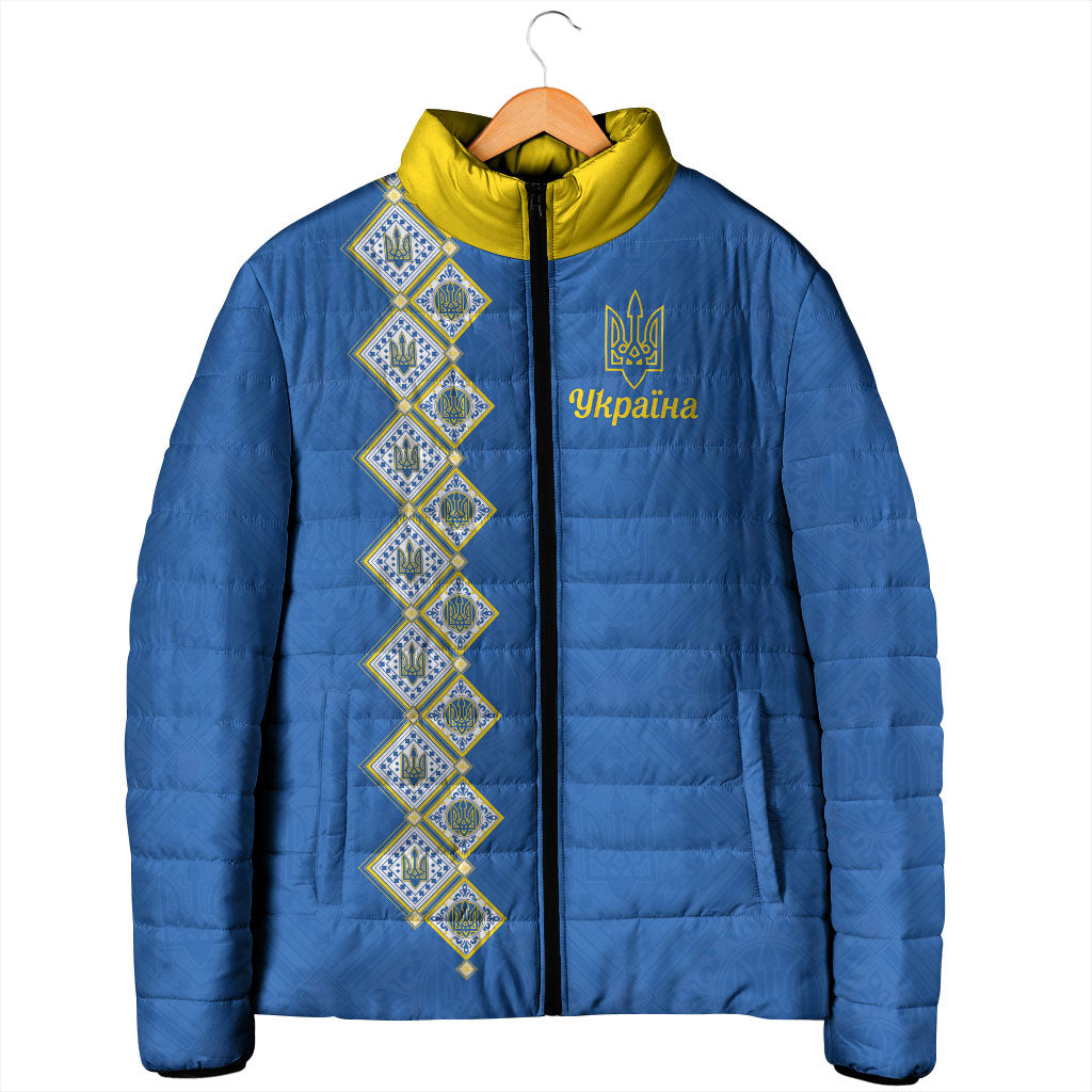 Personalised Ukrainian Tryzub Pattern Padded Jacket