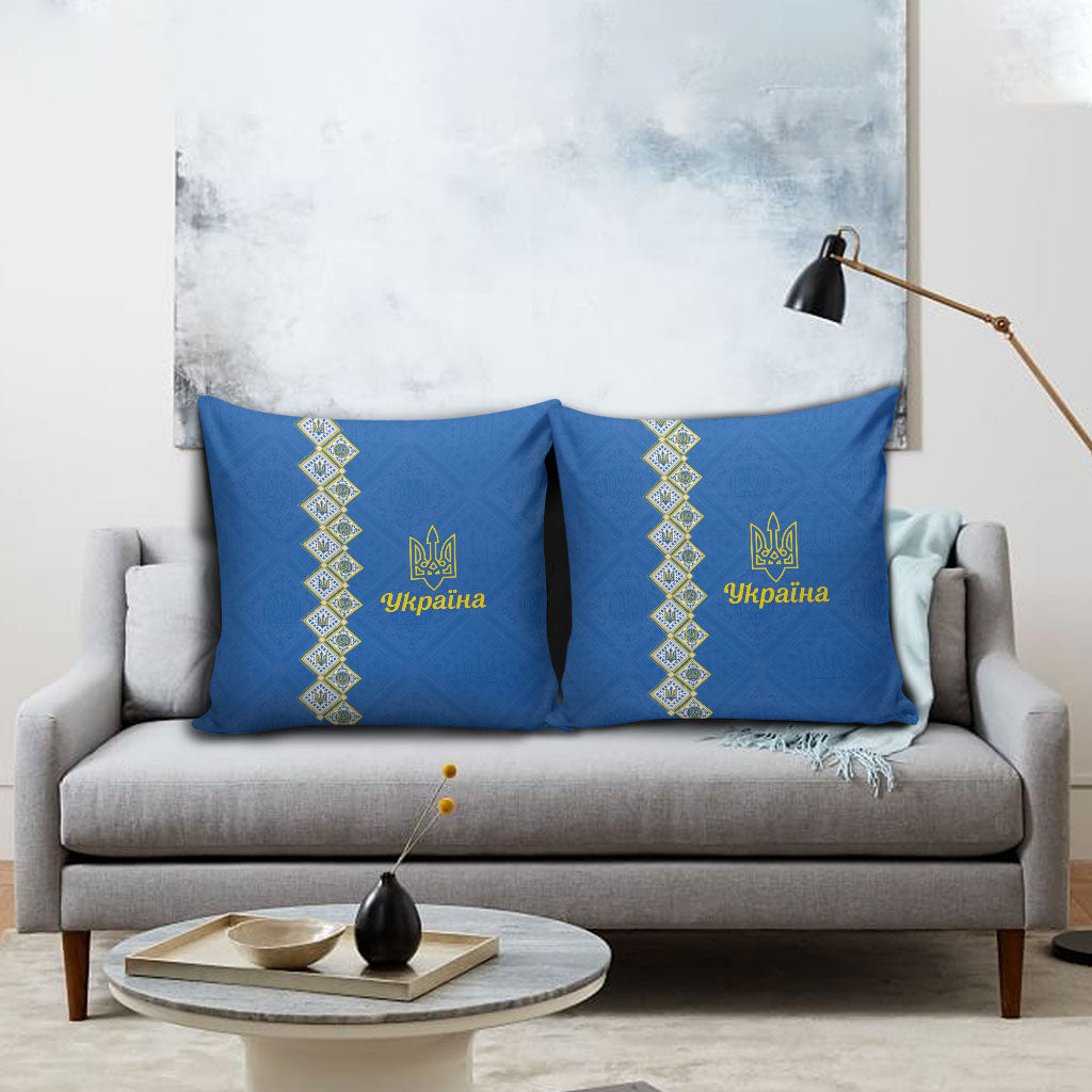 Ukrainian Tryzub Pattern Pillow Cover