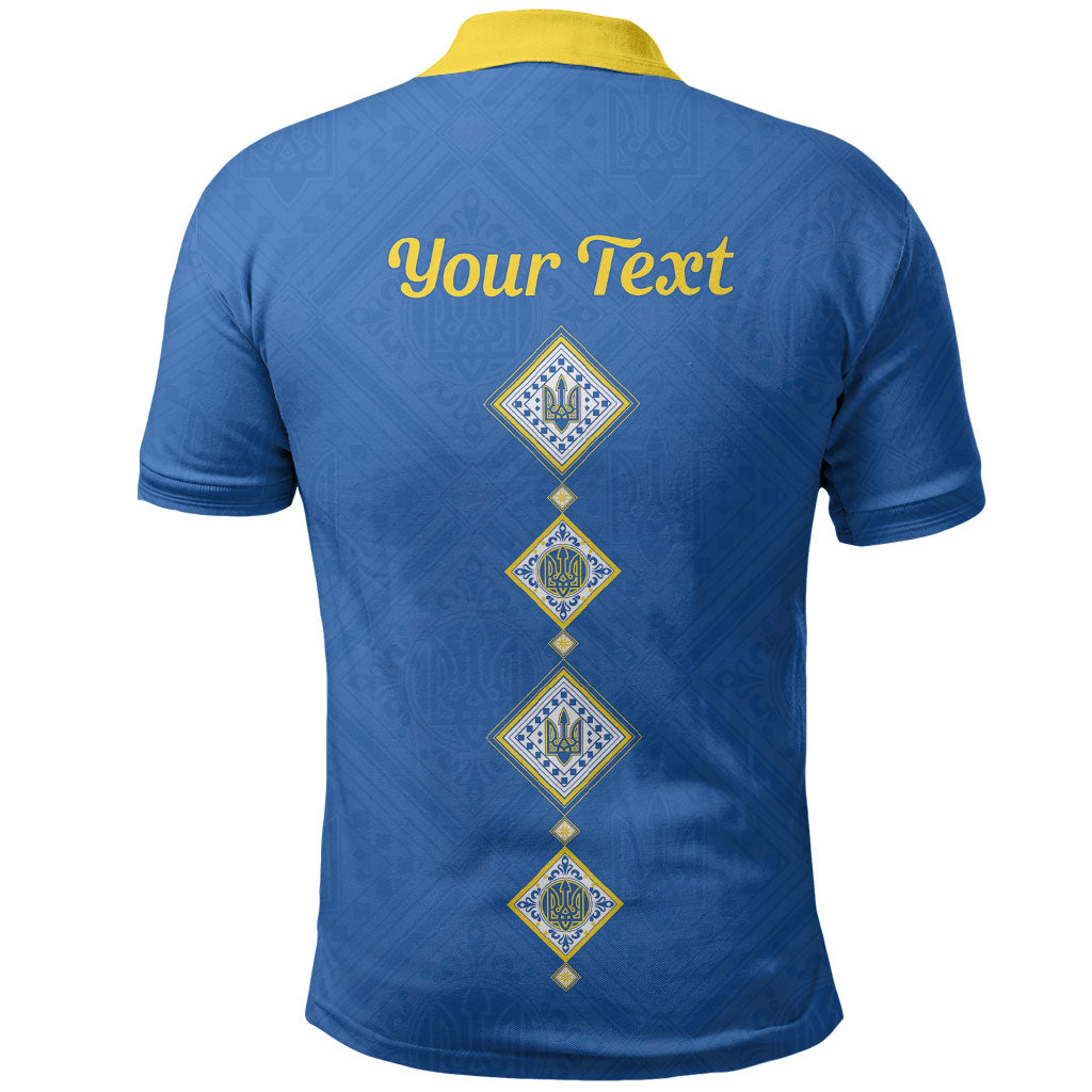 Personalised Ukrainian Tryzub Pattern Polo Shirt
