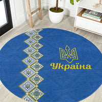Ukrainian Tryzub Pattern Round Carpet
