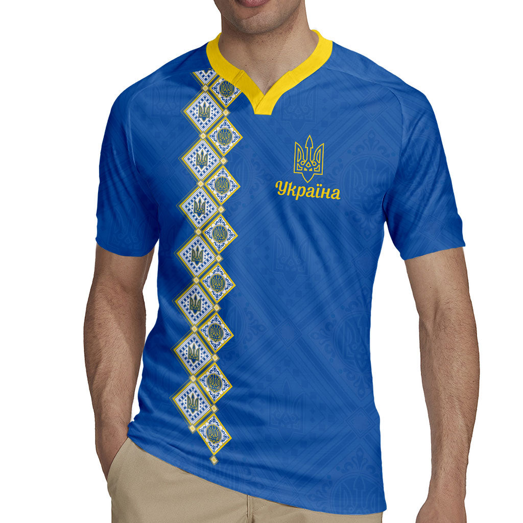Personalised Ukrainian Tryzub Pattern Rugby Jersey