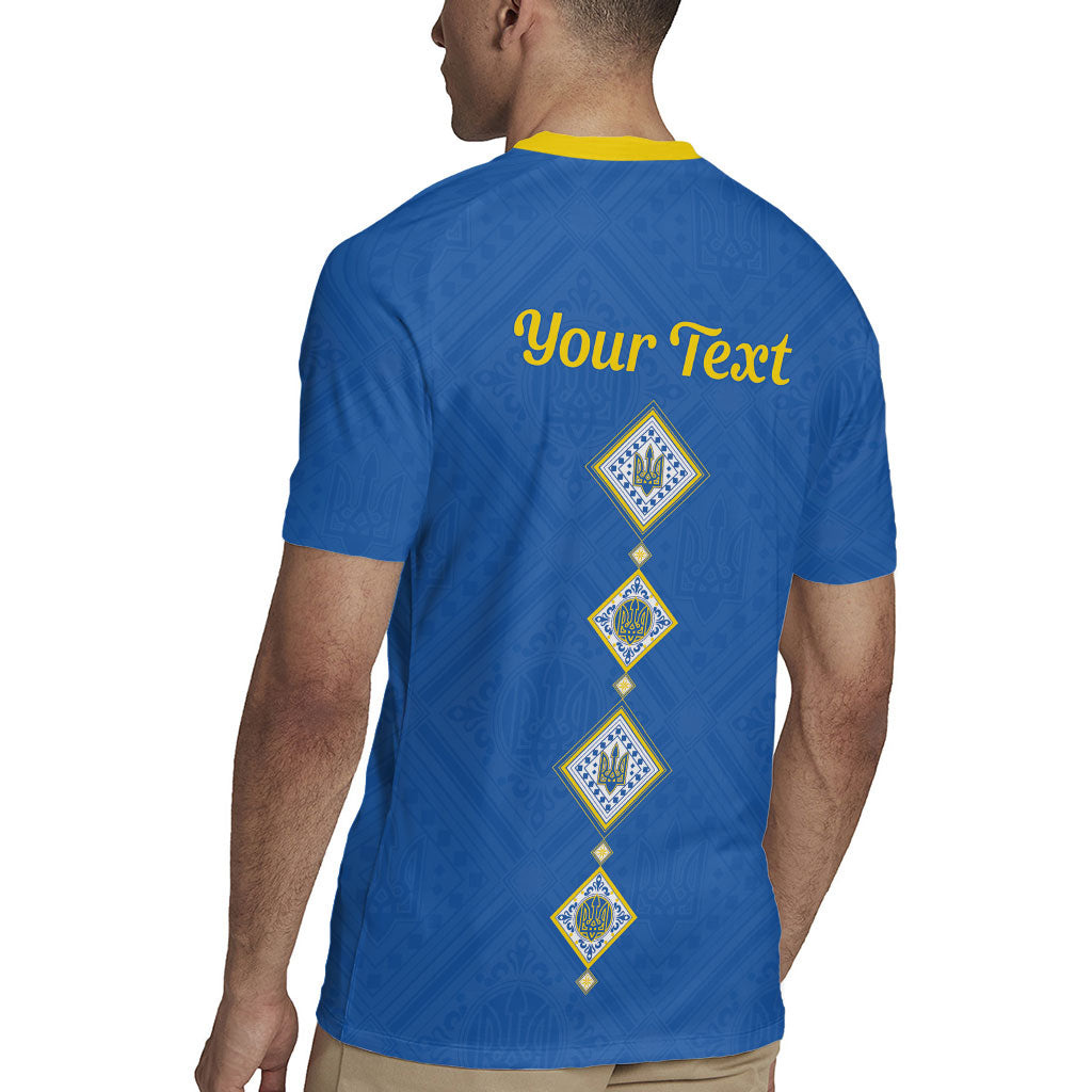 Personalised Ukrainian Tryzub Pattern Rugby Jersey