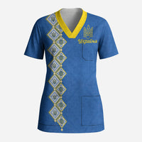 Personalised Ukrainian Tryzub Pattern Scrub Top