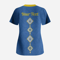Personalised Ukrainian Tryzub Pattern Scrub Top