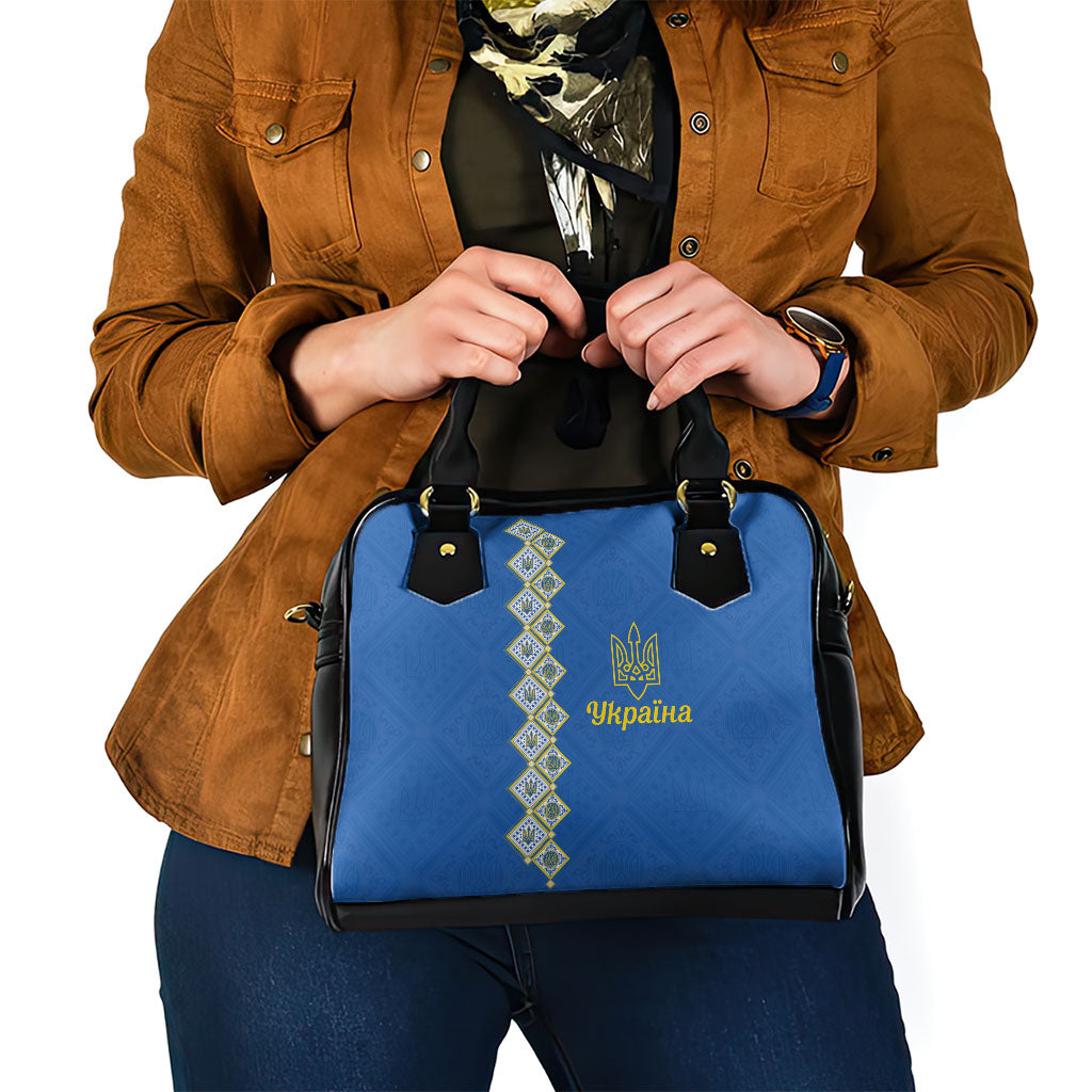 Ukrainian Tryzub Pattern Shoulder Handbag