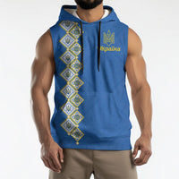 Personalised Ukrainian Tryzub Pattern Sleeveless Hoodie