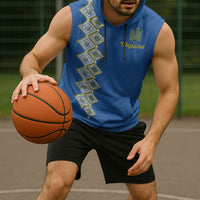 Personalised Ukrainian Tryzub Pattern Sleeveless Hoodie