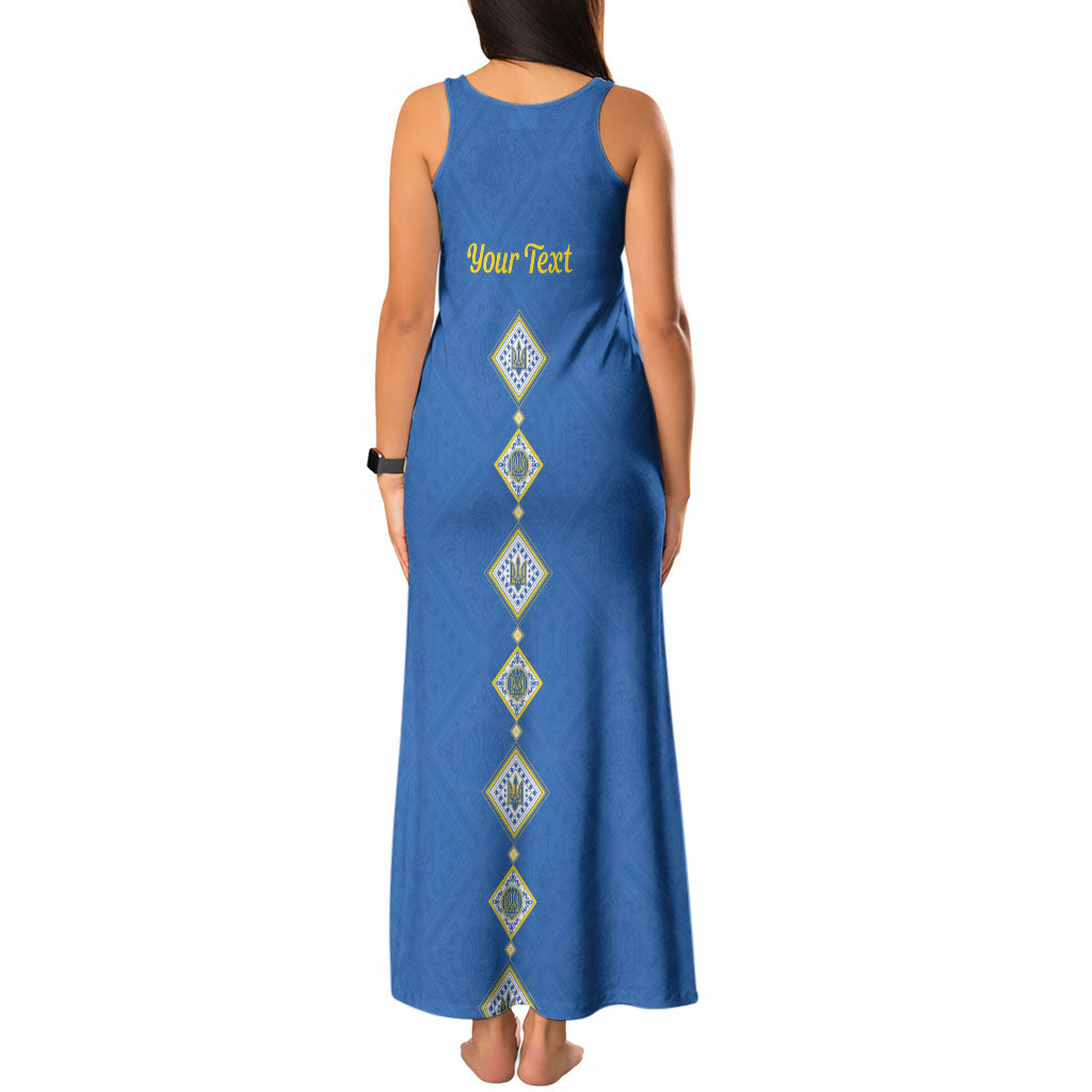 Personalised Ukrainian Tryzub Pattern Tank Maxi Dress