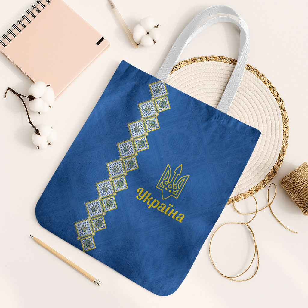 Ukrainian Tryzub Pattern Tote Bag