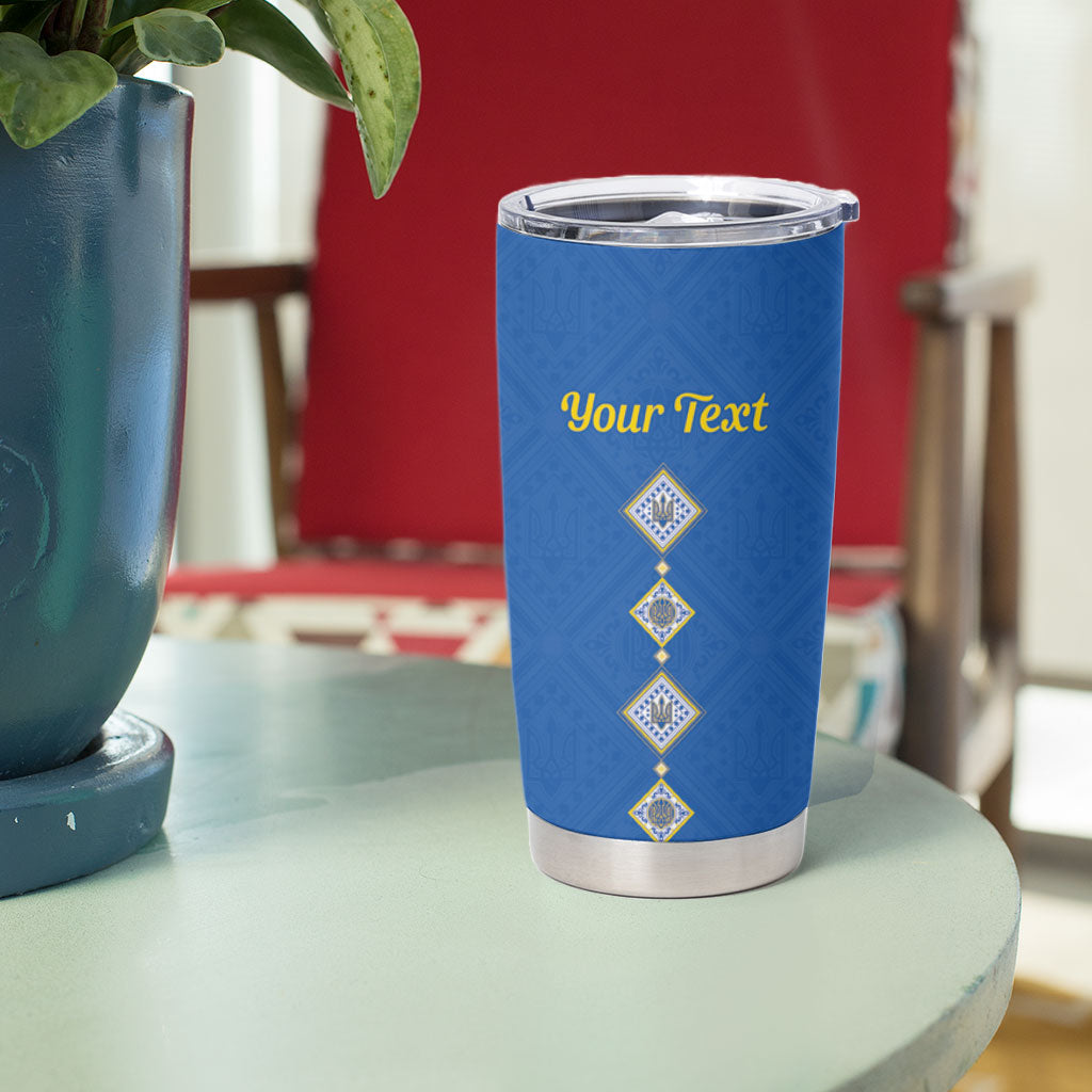 Personalised Ukrainian Tryzub Pattern Tumbler Cup