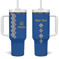 Personalised Ukrainian Tryzub Pattern Tumbler With Handle