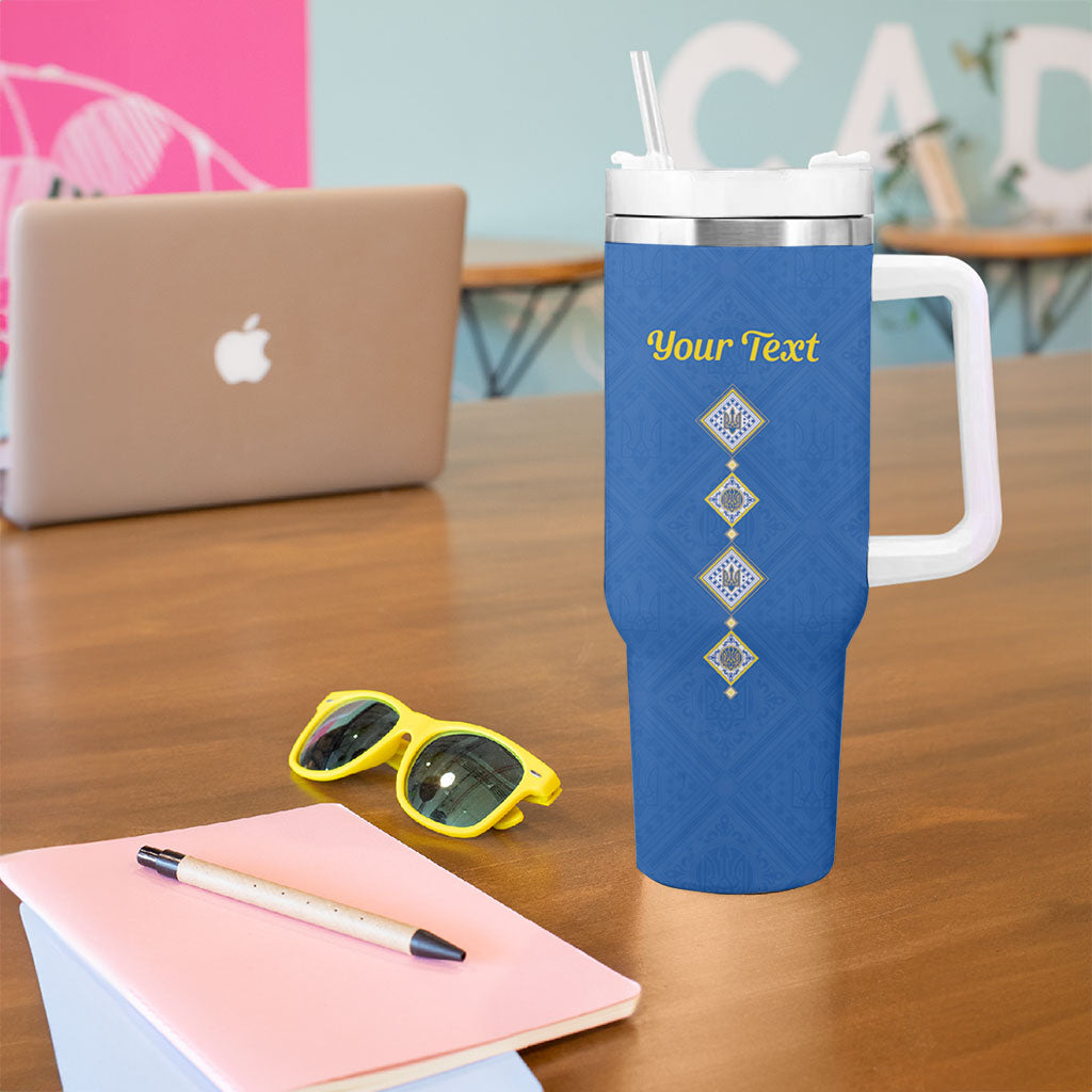 Personalised Ukrainian Tryzub Pattern Tumbler With Handle