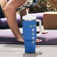 Personalised Ukrainian Tryzub Pattern Tumbler With Handle