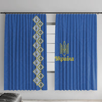 Ukrainian Tryzub Pattern Window Curtain