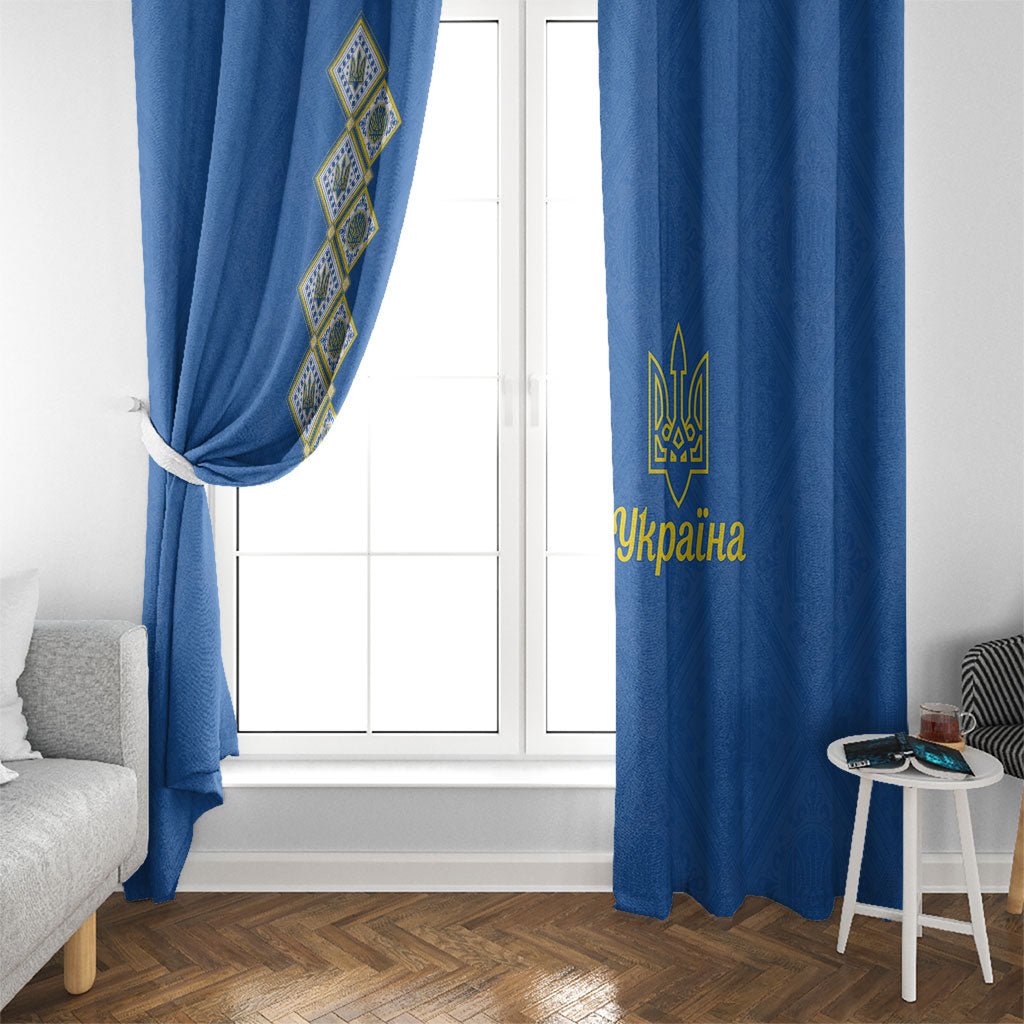 Ukrainian Tryzub Pattern Window Curtain