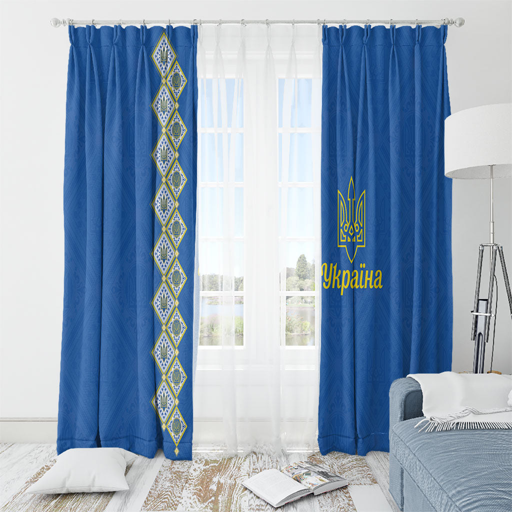 Ukrainian Tryzub Pattern Window Curtain