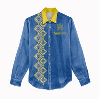Personalised Ukrainian Tryzub Pattern Women Casual Shirt