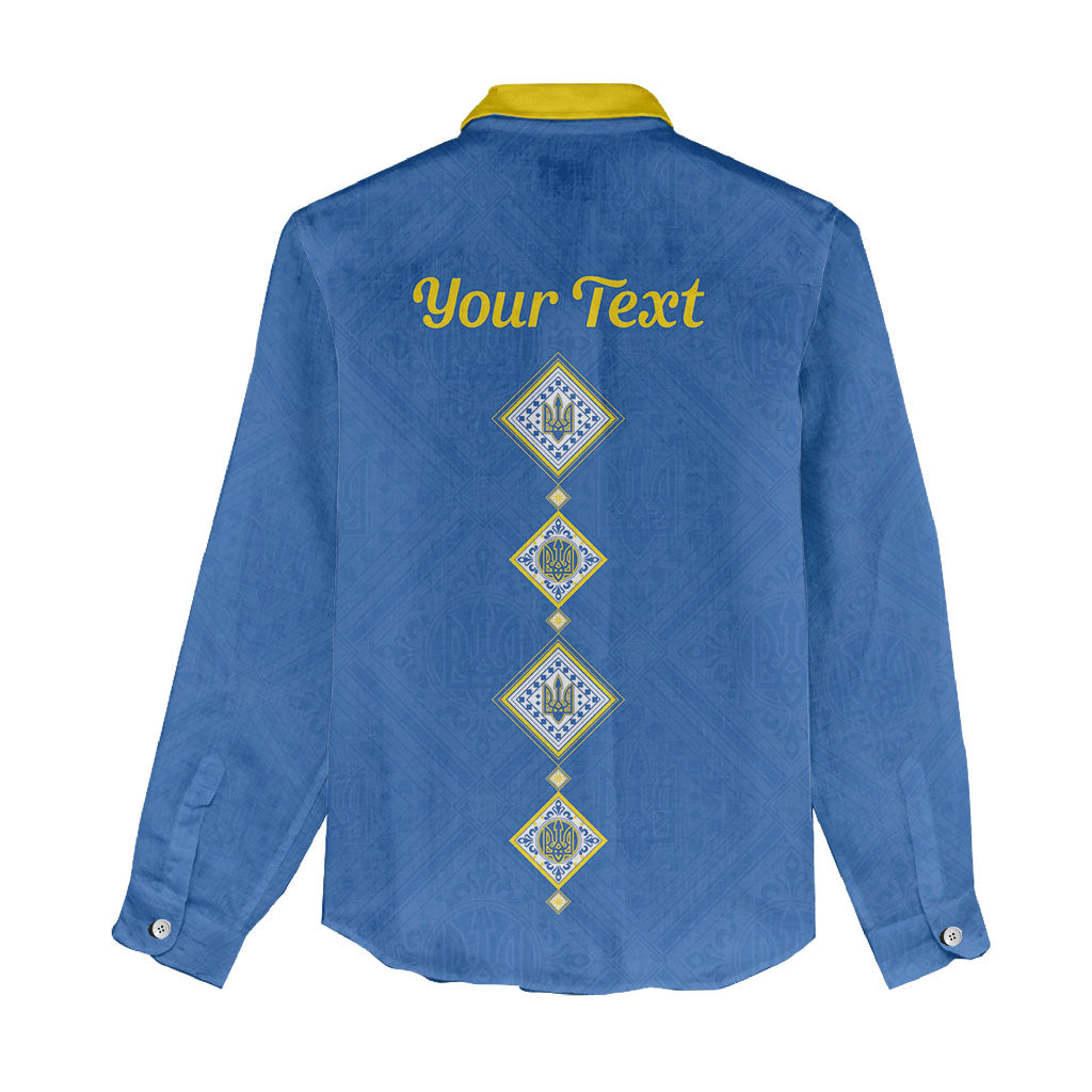 Personalised Ukrainian Tryzub Pattern Women Casual Shirt