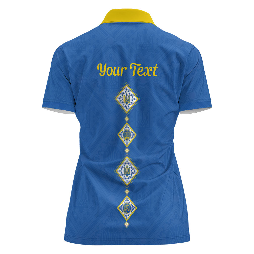 Personalised Ukrainian Tryzub Pattern Women Polo Shirt
