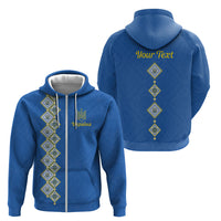 Personalised Ukrainian Tryzub Pattern Zip Hoodie