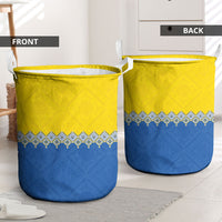 Ukraine Trident Symbol Laundry Basket Ukrainian Flag Inspired