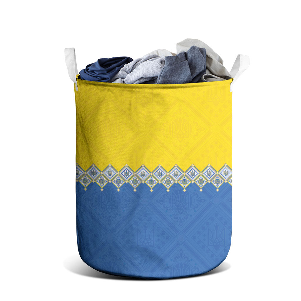 Ukraine Trident Symbol Laundry Basket Ukrainian Flag Inspired