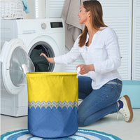 Ukraine Trident Symbol Laundry Basket Ukrainian Flag Inspired