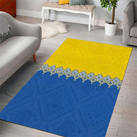 Ukraine Trident Symbol Area Rug Ukrainian Flag Inspired
