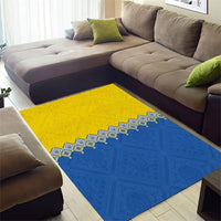 Ukraine Trident Symbol Area Rug Ukrainian Flag Inspired