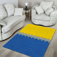 Ukraine Trident Symbol Area Rug Ukrainian Flag Inspired