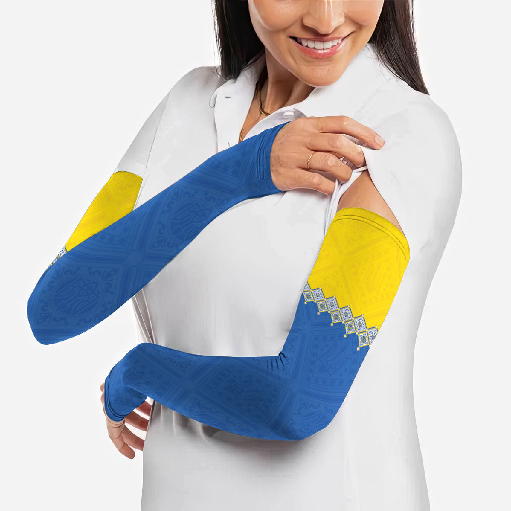 Ukraine Trident Symbol Arm Sleeves Ukrainian Flag Inspired
