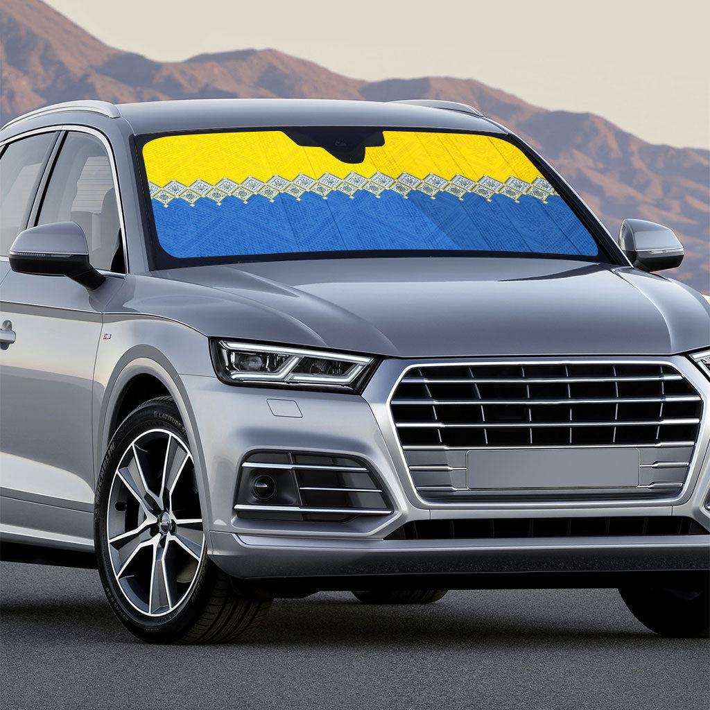 Ukraine Trident Symbol Auto Sun Shade Ukrainian Flag Inspired