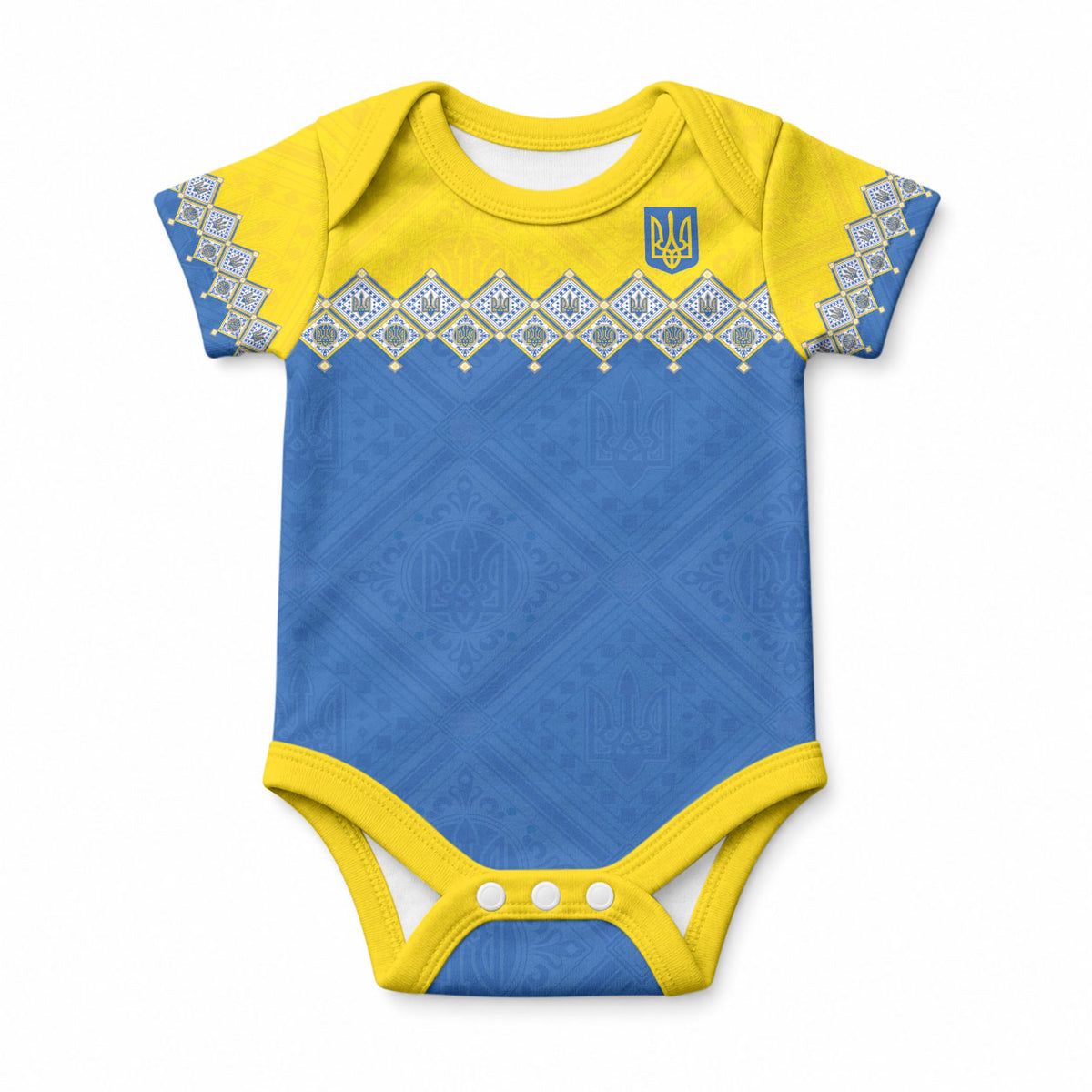 Ukraine Trident Symbol Baby Onesie Ukrainian Flag Inspired