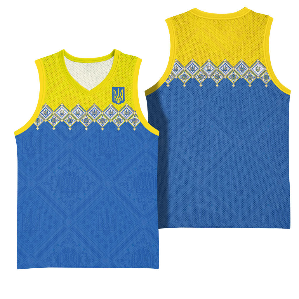 Ukraine Trident Symbol Basketball Jersey Ukrainian Flag Inspired