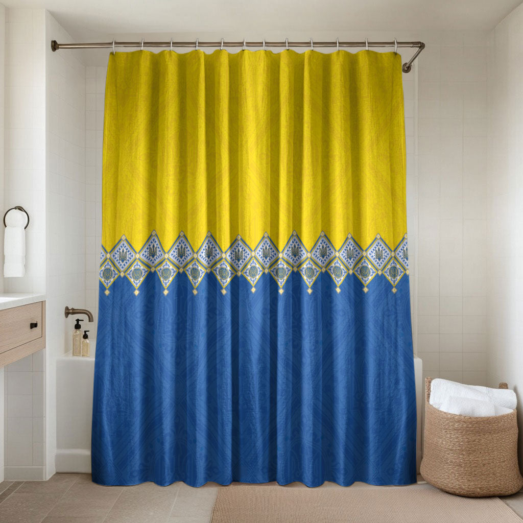 Ukraine Trident Symbol Bathroom Set Ukrainian Flag Inspired