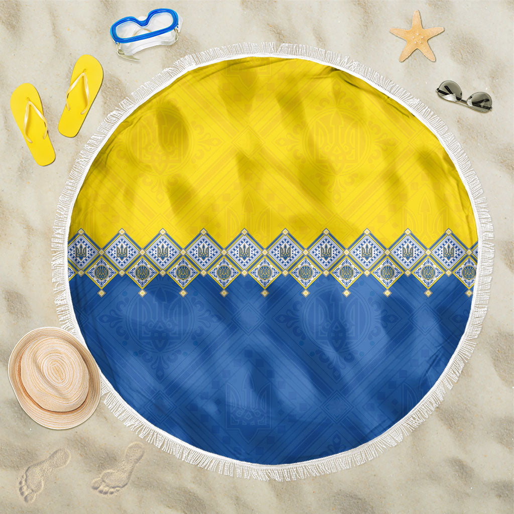 Ukraine Trident Symbol Beach Blanket Ukrainian Flag Inspired