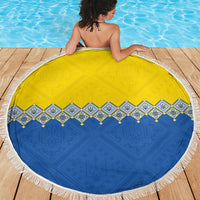 Ukraine Trident Symbol Beach Blanket Ukrainian Flag Inspired