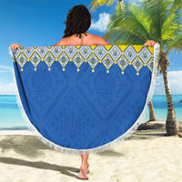 Ukraine Trident Symbol Beach Blanket Ukrainian Flag Inspired