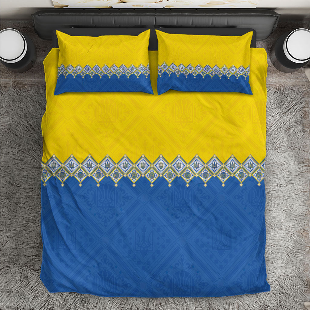Ukraine Trident Symbol Bedding Set Ukrainian Flag Inspired