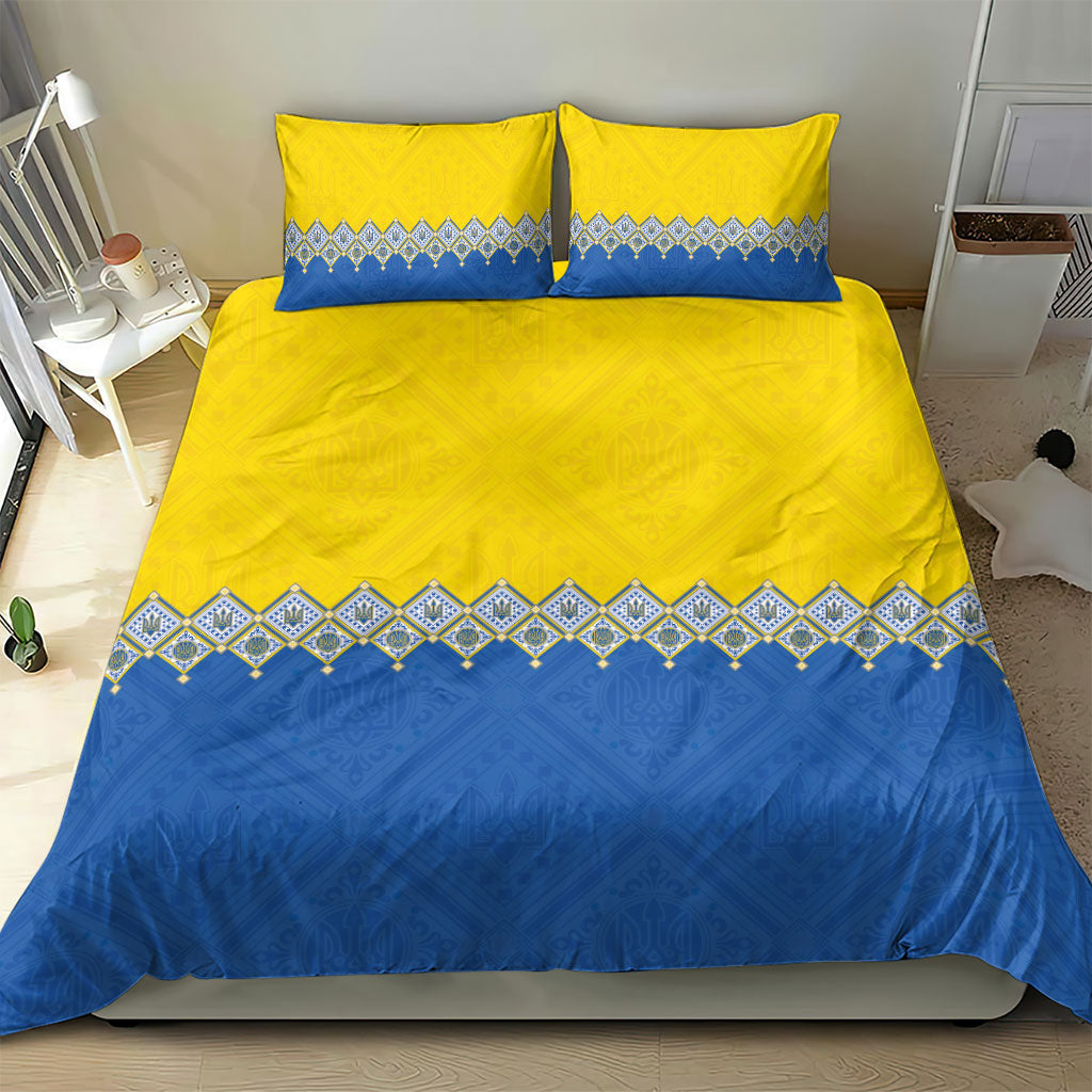 Ukraine Trident Symbol Bedding Set Ukrainian Flag Inspired