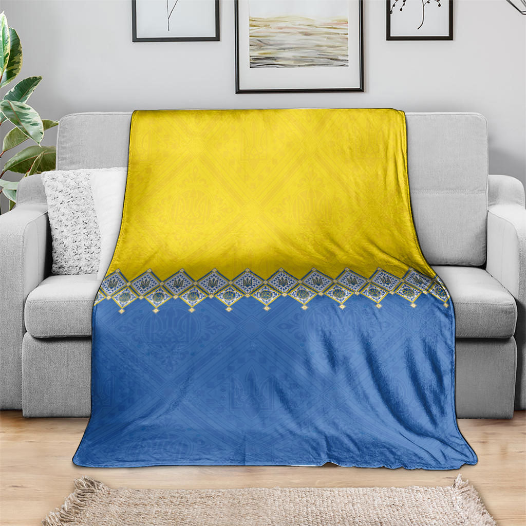 Ukraine Trident Symbol Blanket Ukrainian Flag Inspired