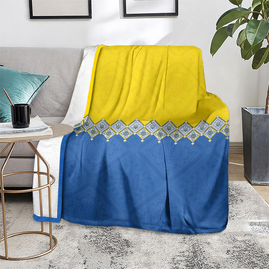 Ukraine Trident Symbol Blanket Ukrainian Flag Inspired