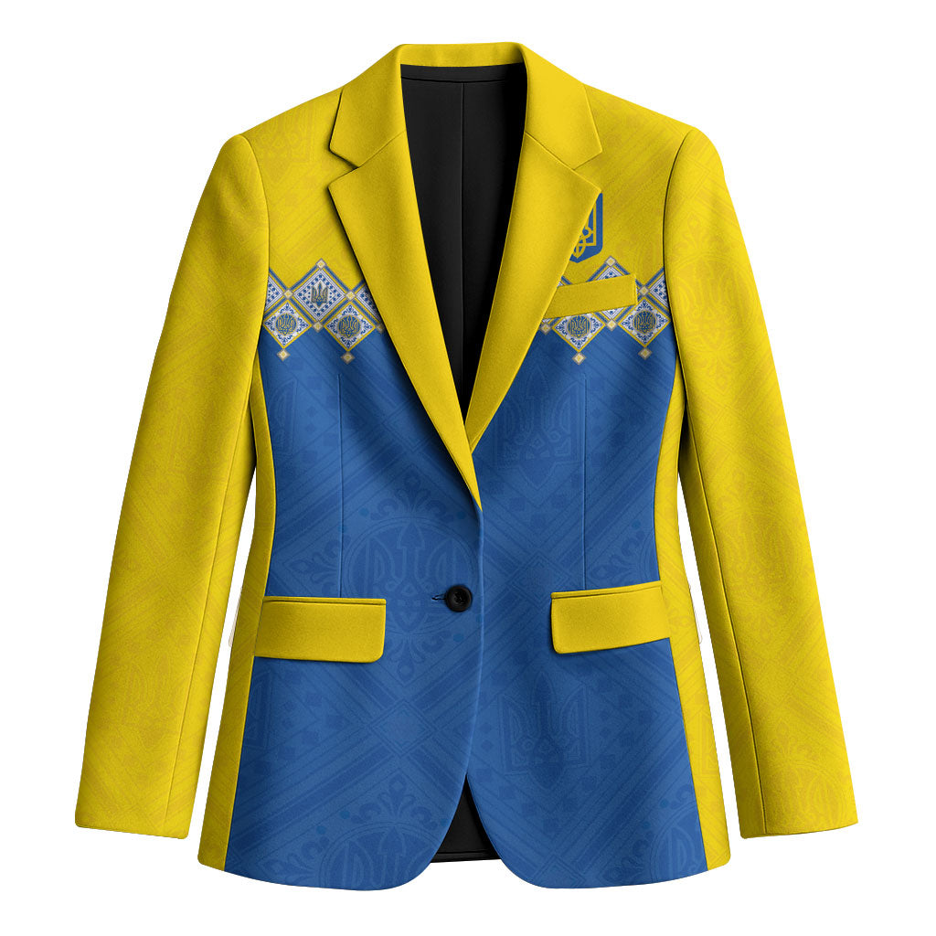 Ukraine Trident Symbol Blazer Ukrainian Flag Inspired
