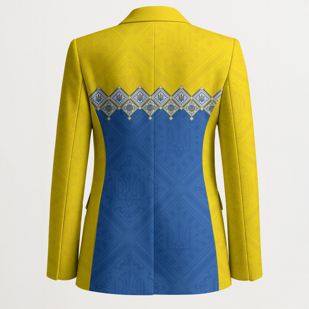 Ukraine Trident Symbol Blazer Ukrainian Flag Inspired