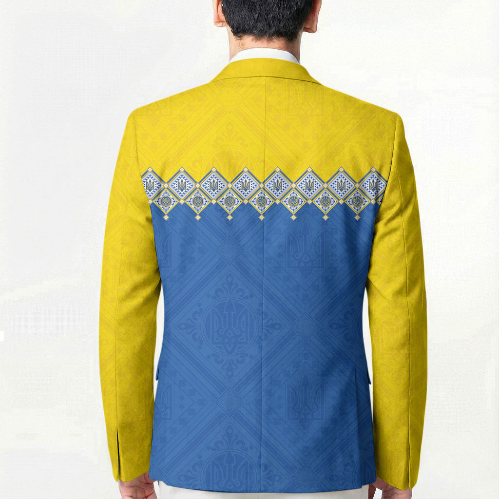 Ukraine Trident Symbol Blazer Ukrainian Flag Inspired